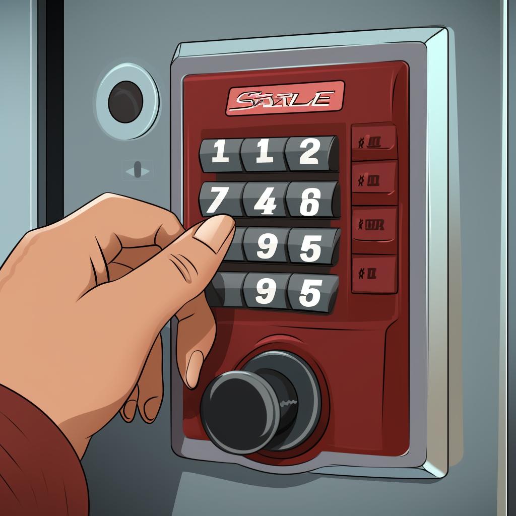 Image of a hand entering a new 4-digit user code on the Schlage keypad.